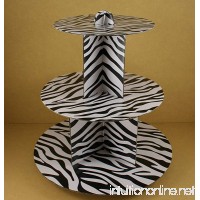 12" Three Tiers Cupcake Stand ALL Zebra Stripped Print (BLACK & WHITE) - B00J4Q2M2U